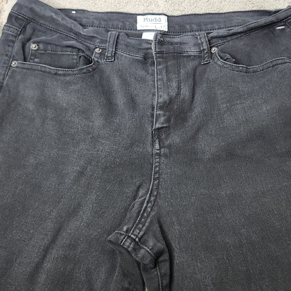 Women's Bootcut Black Wash Denim Jeggings Fit Jeans - Mudd 17
